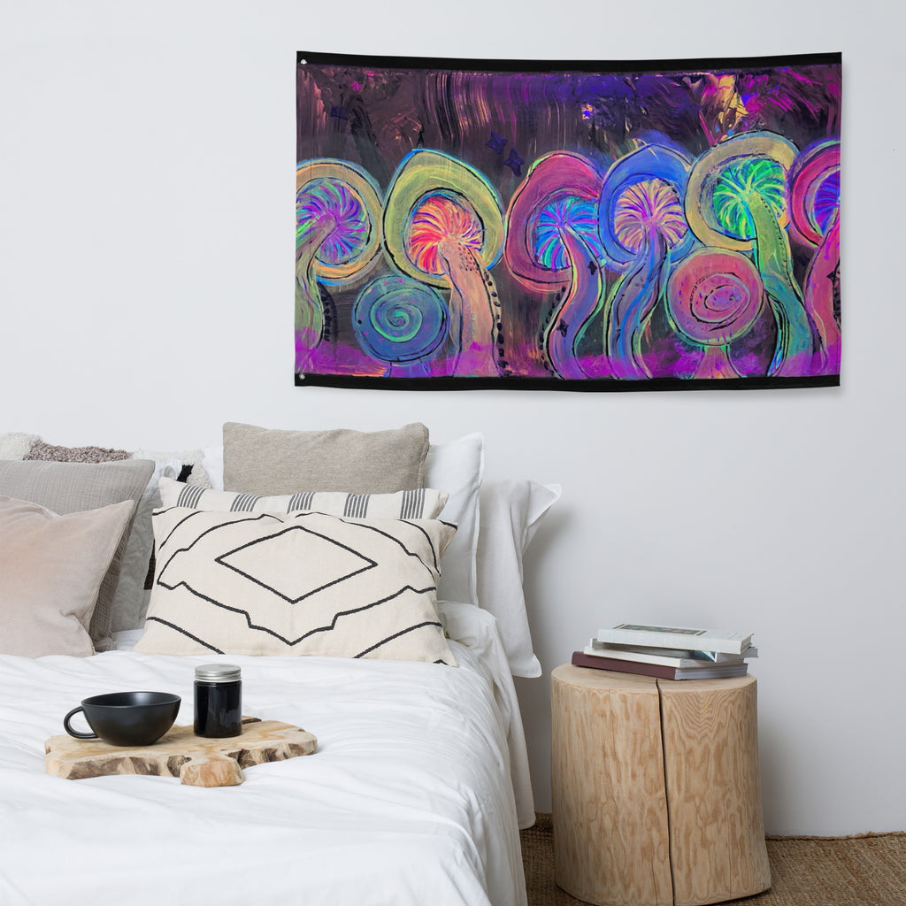 Dancing Fungi - Flag - Glow N Flow Studio 777