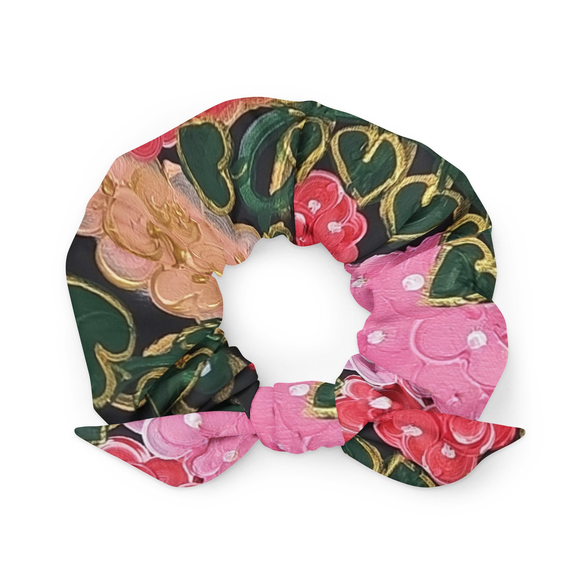 Hydrangea of the Heart Recycled Scrunchie - Glow N Flow Studio 777