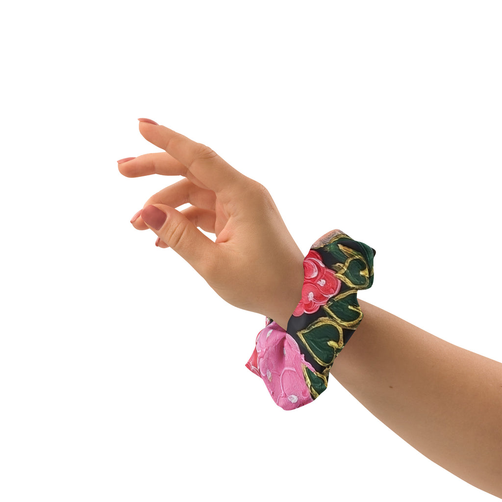 Hydrangea of the Heart Recycled Scrunchie - Glow N Flow Studio 777
