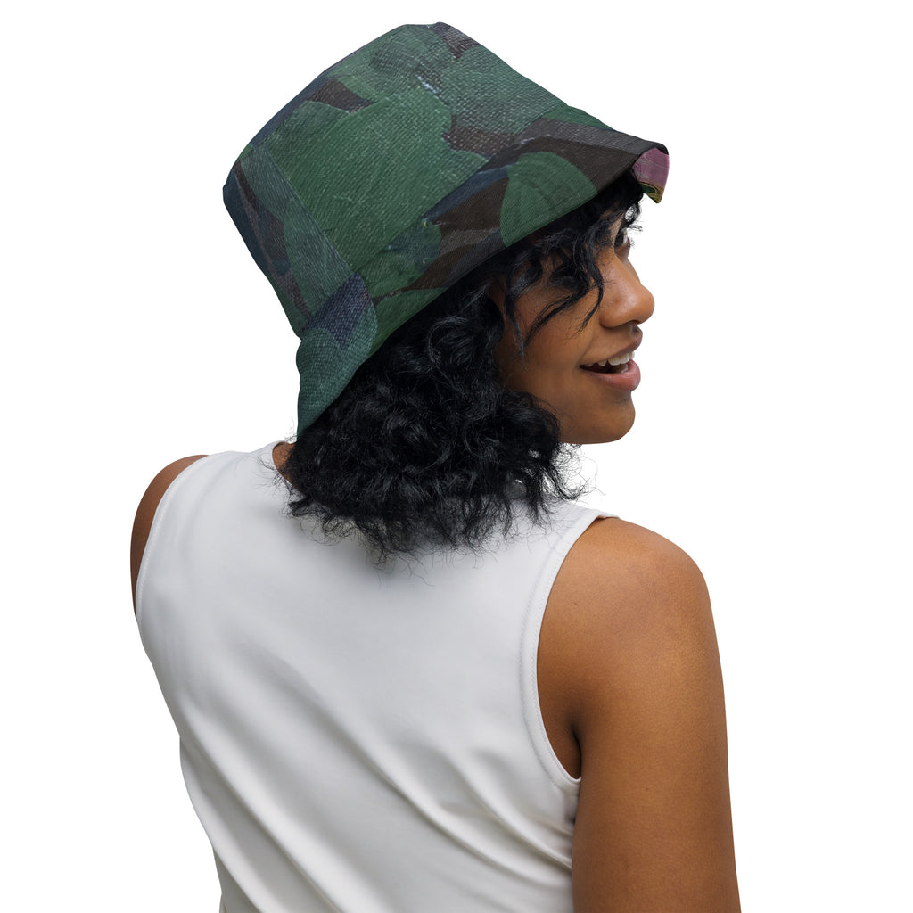 Hydrangeas of the Heart/ orange leaves - Reversible bucket hat - Glow N Flow Studio 777
