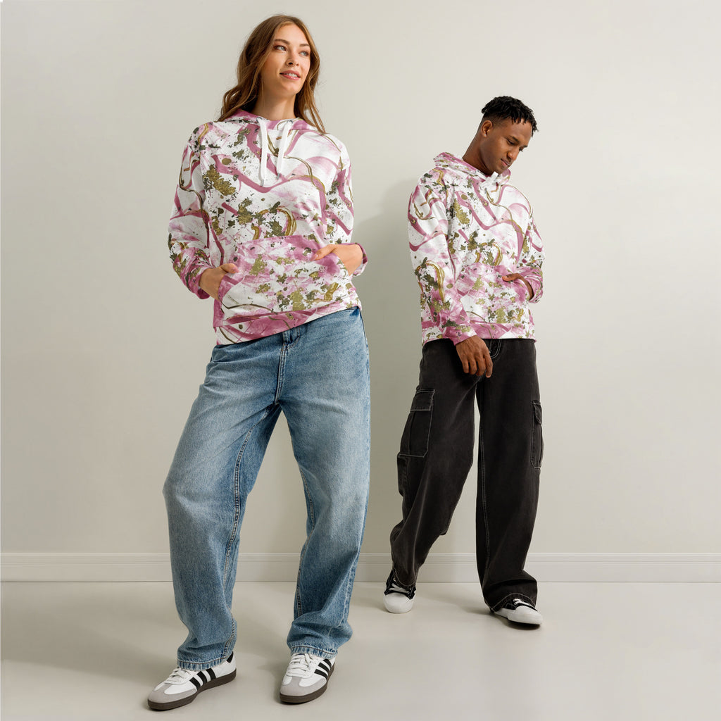 Golden Unraveling - Unisex cotton hoodie - Glow N Flow Studio 777