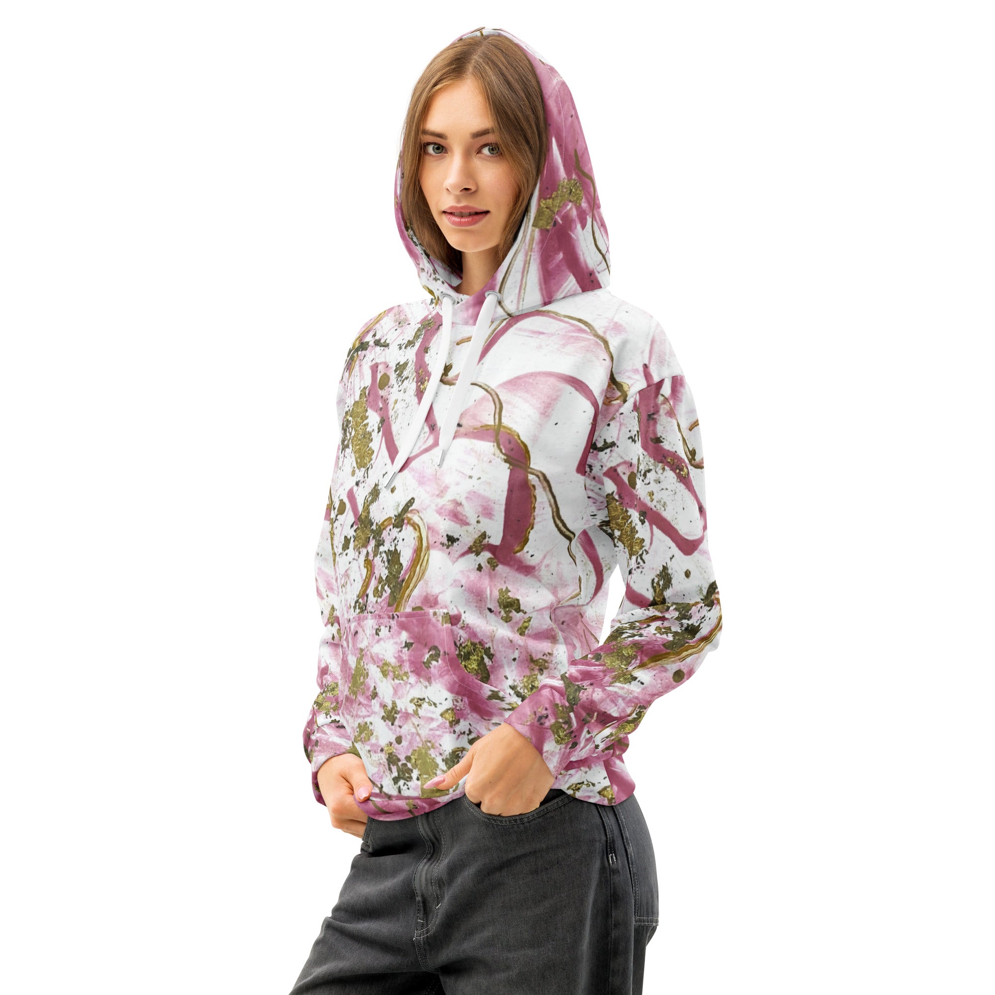Golden Unraveling - Unisex cotton hoodie - Glow N Flow Studio 777
