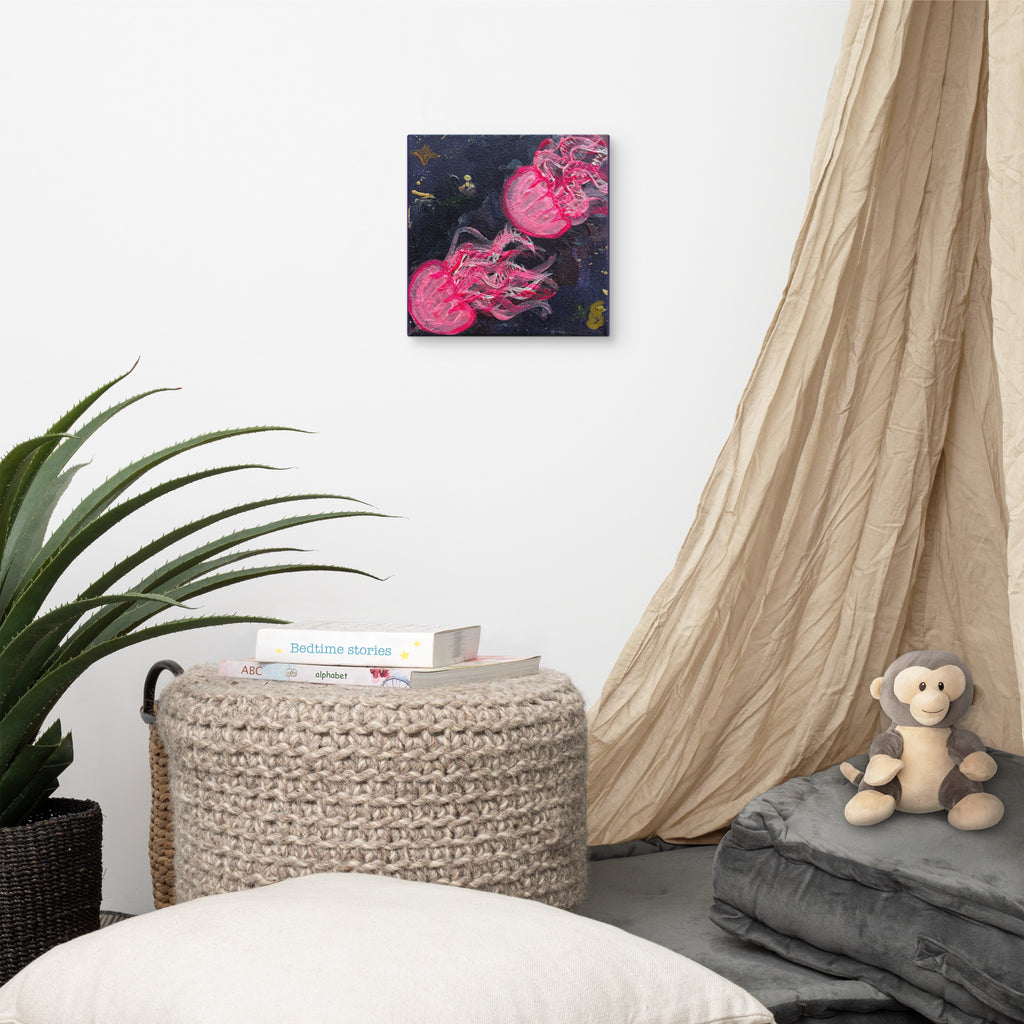 Pink Glow Jellies - Canvas - Glow N Flow Studio 777