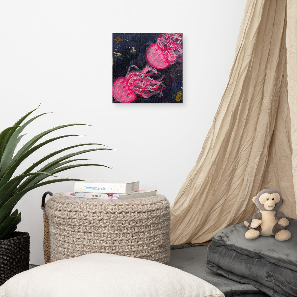 Pink Glow Jellies - Canvas - Glow N Flow Studio 777