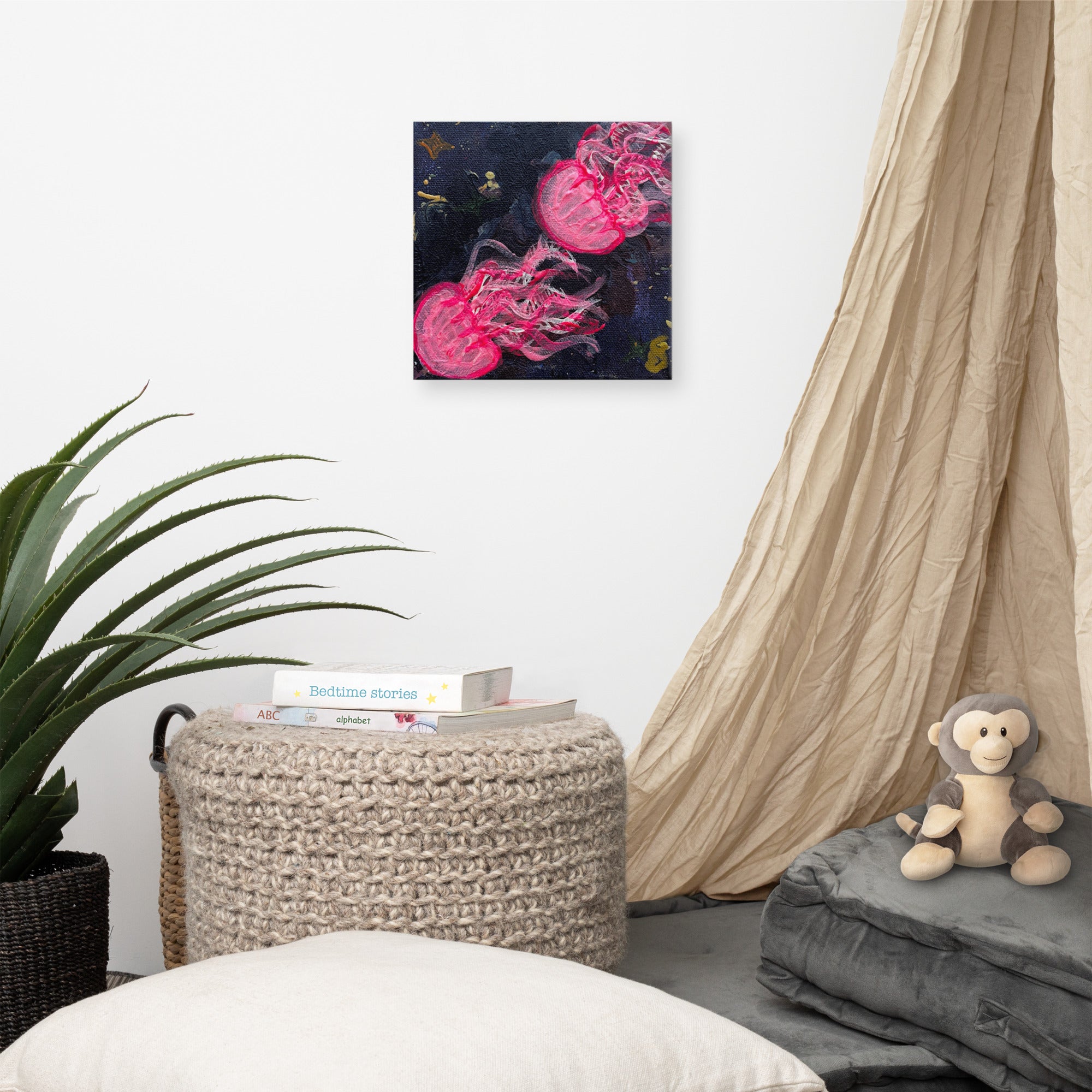 Pink Glow Jellies - Canvas - Glow N Flow Studio 777