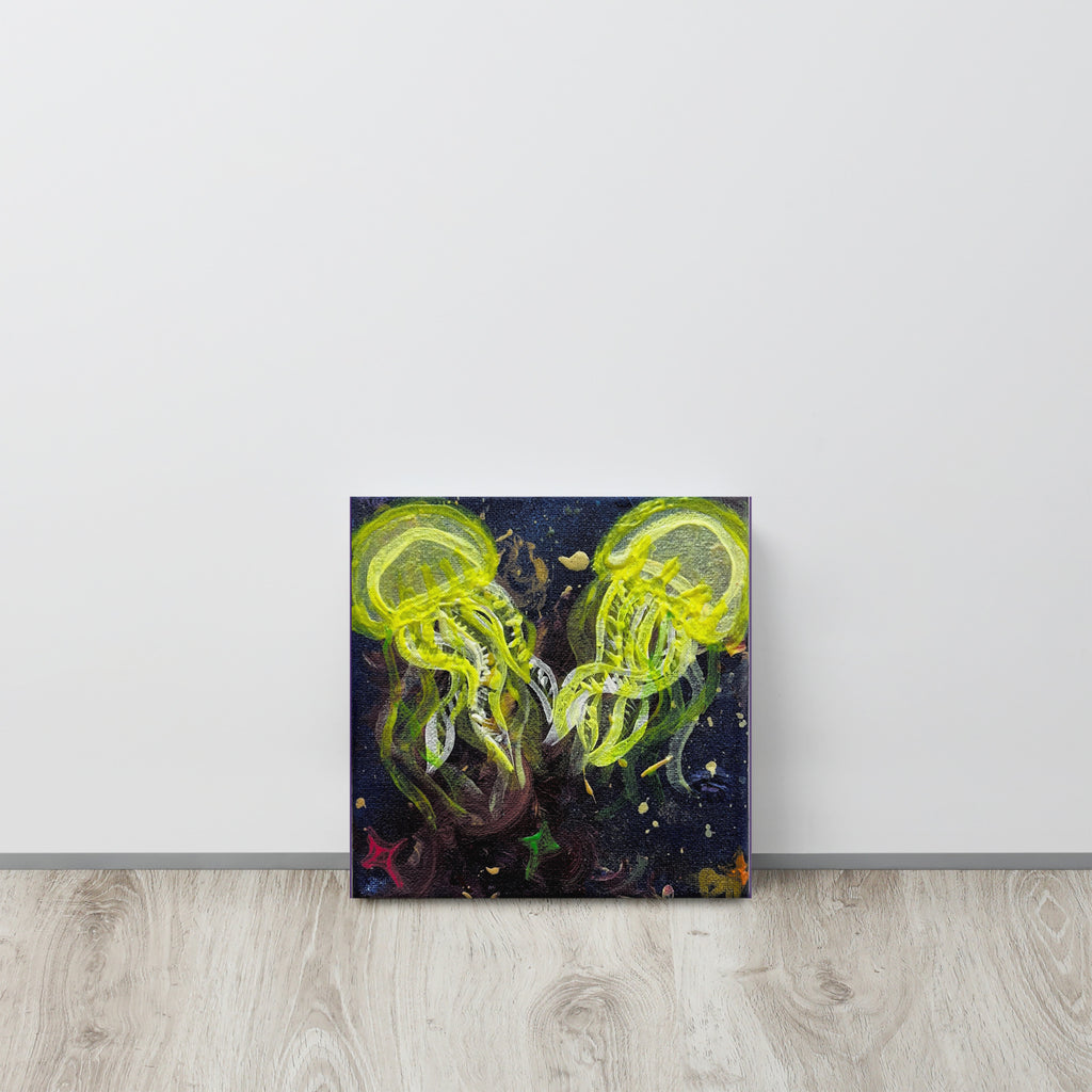 Yellow Glow Jellies - Canvas - Glow N Flow Studio 777