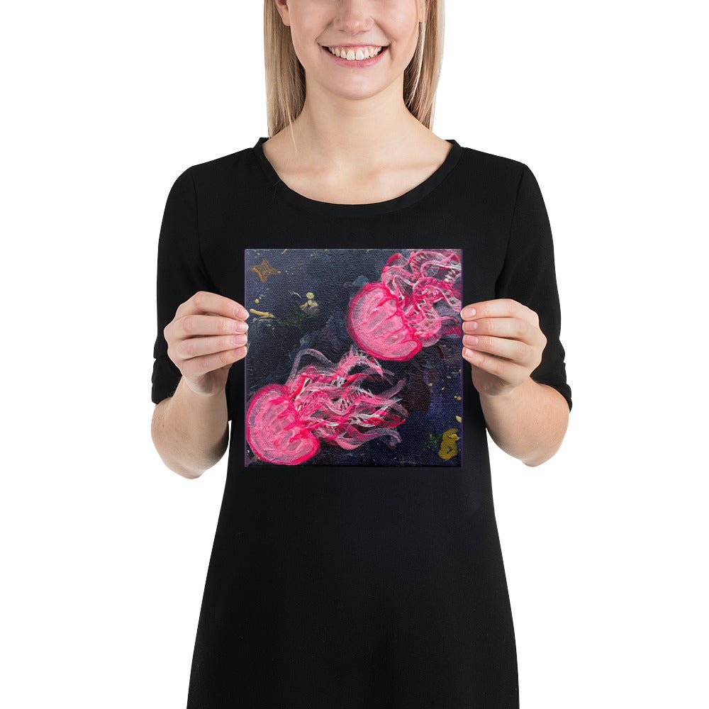 Pink Glow Jellies - Canvas - Glow N Flow Studio 777