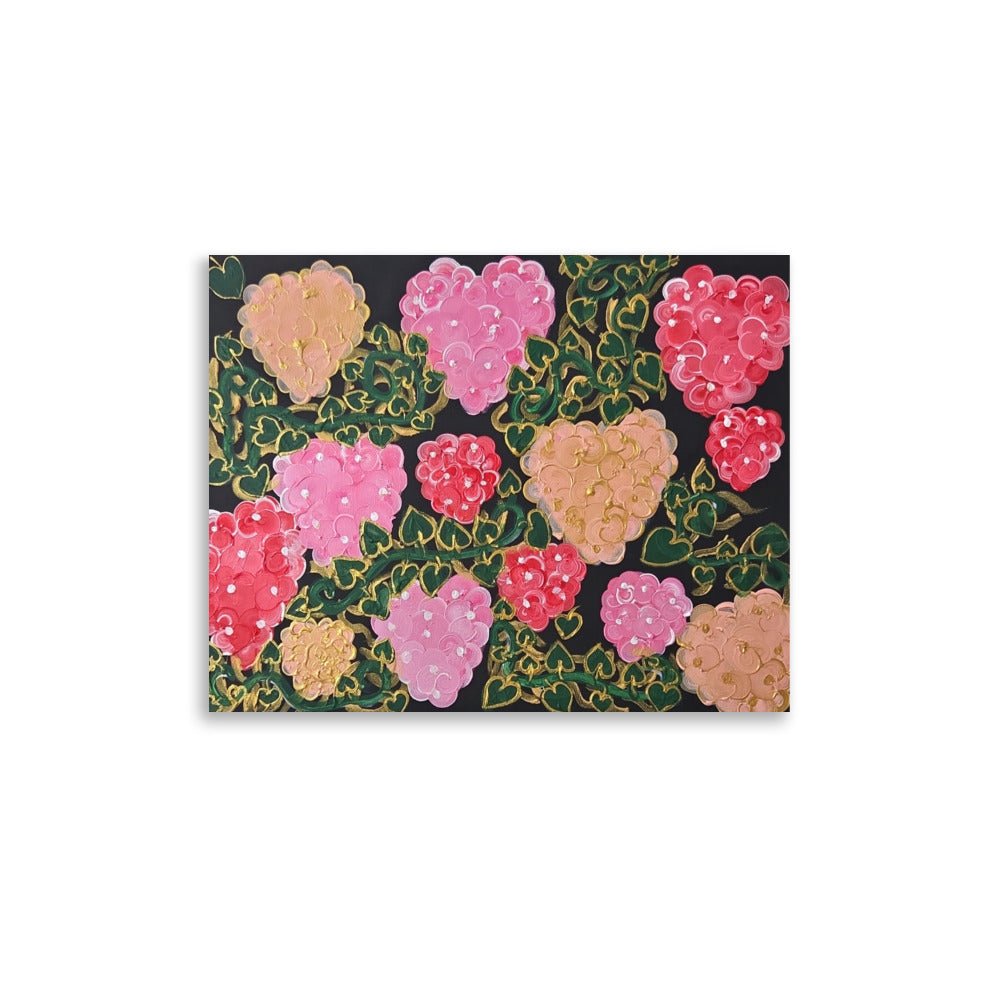 hydrangeas of the Heart Poster - Glow N Flow Studio 777