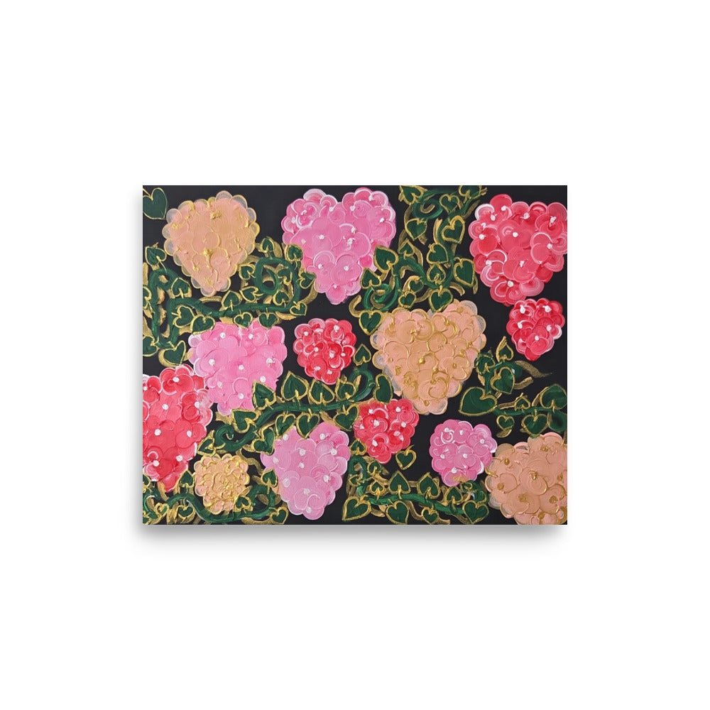 hydrangeas of the Heart Poster - Glow N Flow Studio 777
