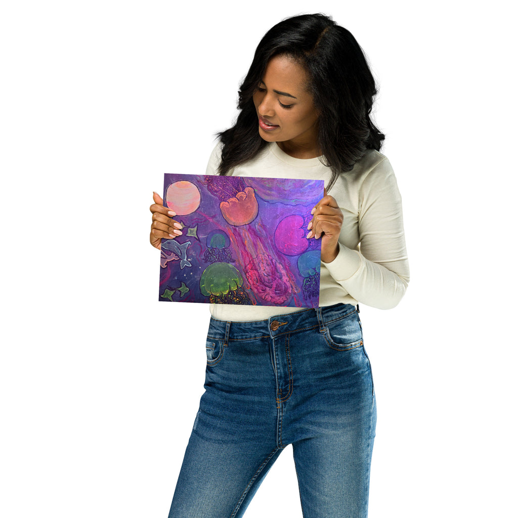 Ocean in space - Poster - Glow N Flow Studio 777